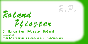 roland pfiszter business card